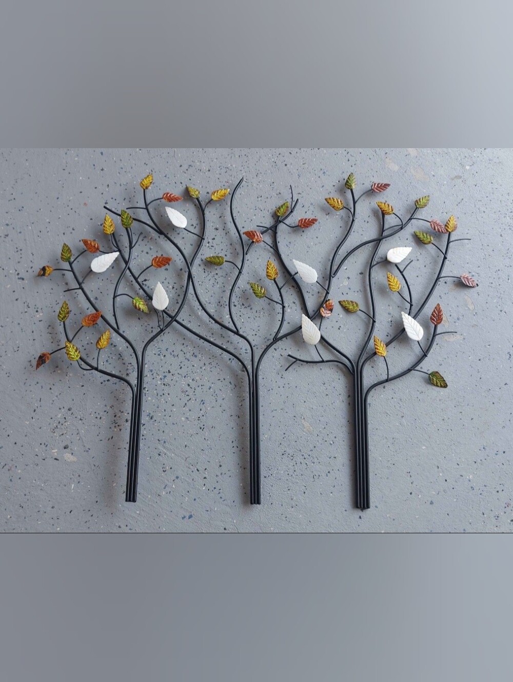 Decorative Metal Tree Wall Art with Multicolor Leaves